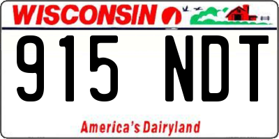 WI license plate 915NDT