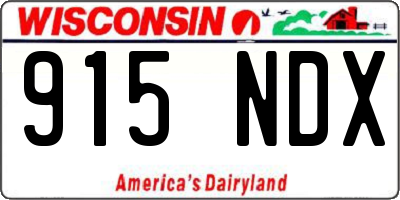 WI license plate 915NDX