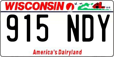 WI license plate 915NDY