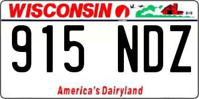 WI license plate 915NDZ