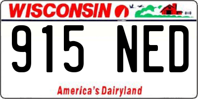 WI license plate 915NED