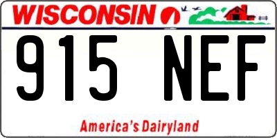 WI license plate 915NEF