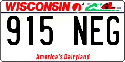 WI license plate 915NEG