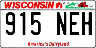 WI license plate 915NEH