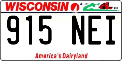 WI license plate 915NEI