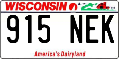 WI license plate 915NEK