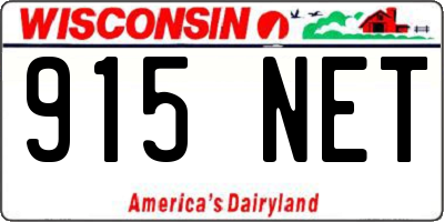 WI license plate 915NET