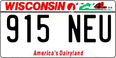 WI license plate 915NEU