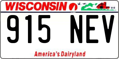 WI license plate 915NEV