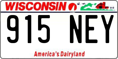 WI license plate 915NEY