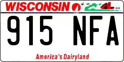 WI license plate 915NFA