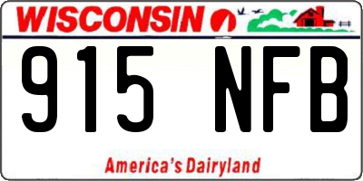 WI license plate 915NFB