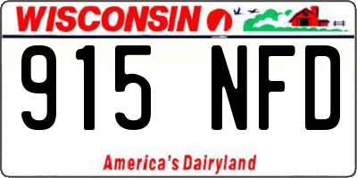 WI license plate 915NFD