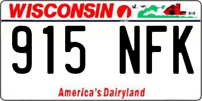 WI license plate 915NFK