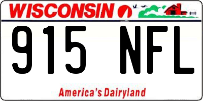 WI license plate 915NFL
