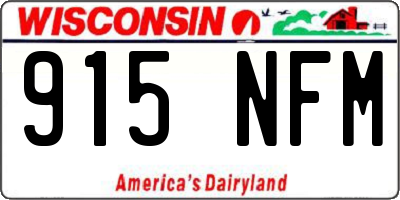 WI license plate 915NFM
