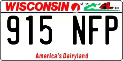 WI license plate 915NFP