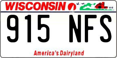 WI license plate 915NFS
