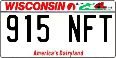 WI license plate 915NFT