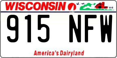WI license plate 915NFW