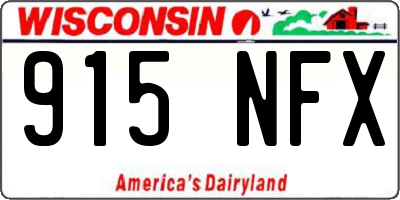 WI license plate 915NFX