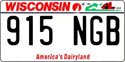WI license plate 915NGB