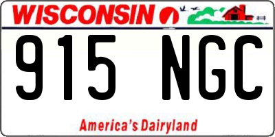 WI license plate 915NGC