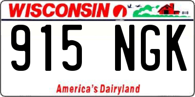 WI license plate 915NGK