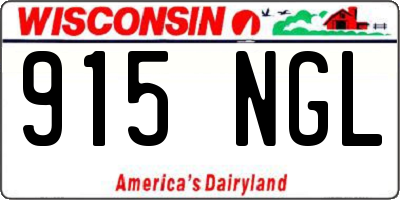 WI license plate 915NGL