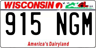 WI license plate 915NGM