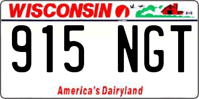 WI license plate 915NGT