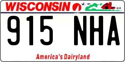 WI license plate 915NHA