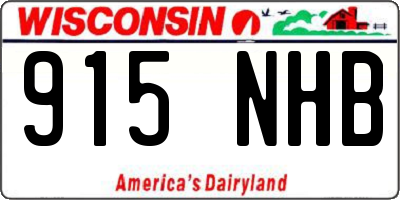 WI license plate 915NHB