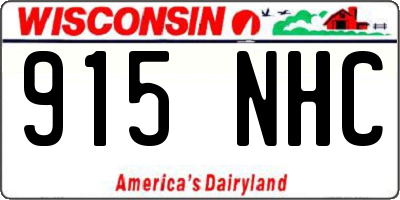 WI license plate 915NHC