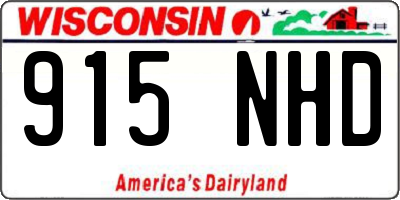 WI license plate 915NHD