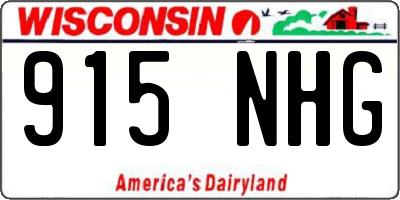 WI license plate 915NHG