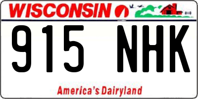 WI license plate 915NHK