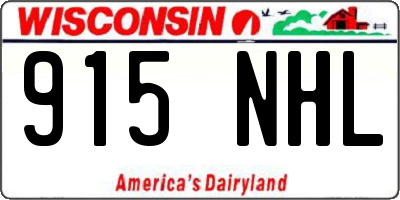 WI license plate 915NHL