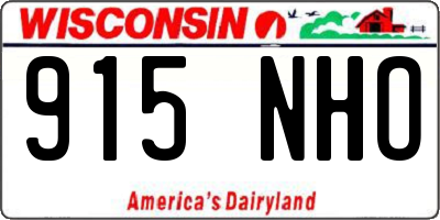 WI license plate 915NHO