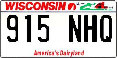 WI license plate 915NHQ
