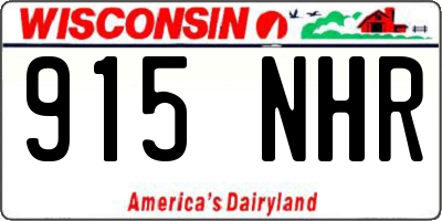 WI license plate 915NHR