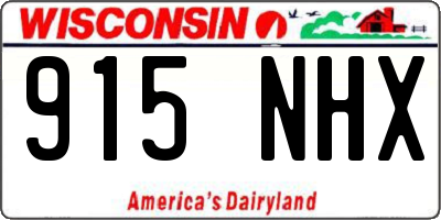 WI license plate 915NHX