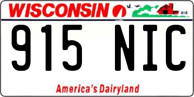 WI license plate 915NIC