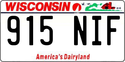WI license plate 915NIF