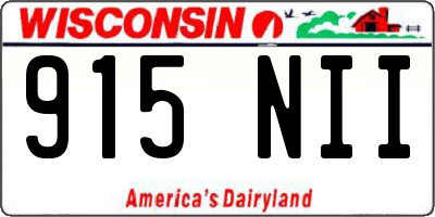 WI license plate 915NII