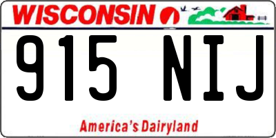 WI license plate 915NIJ