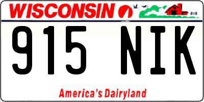 WI license plate 915NIK