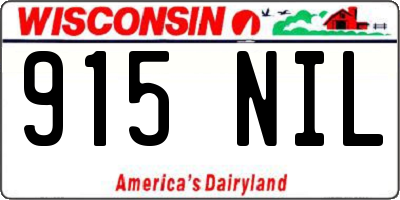 WI license plate 915NIL