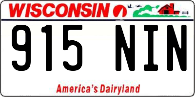 WI license plate 915NIN