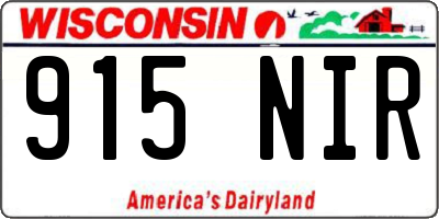 WI license plate 915NIR